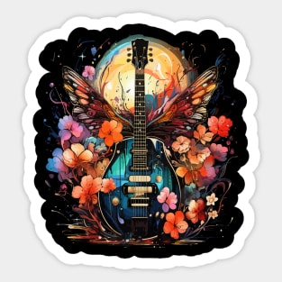 Dragonfly Playing Guitar Sticker